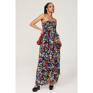 Ronny Kobo Womens Small Avril Maxi Halter Midnight Floral Long Maxi Dress
